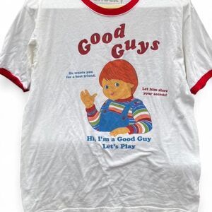 Ripple-junction Child Play Chucky T-Shirt | White & Red | Men's Large